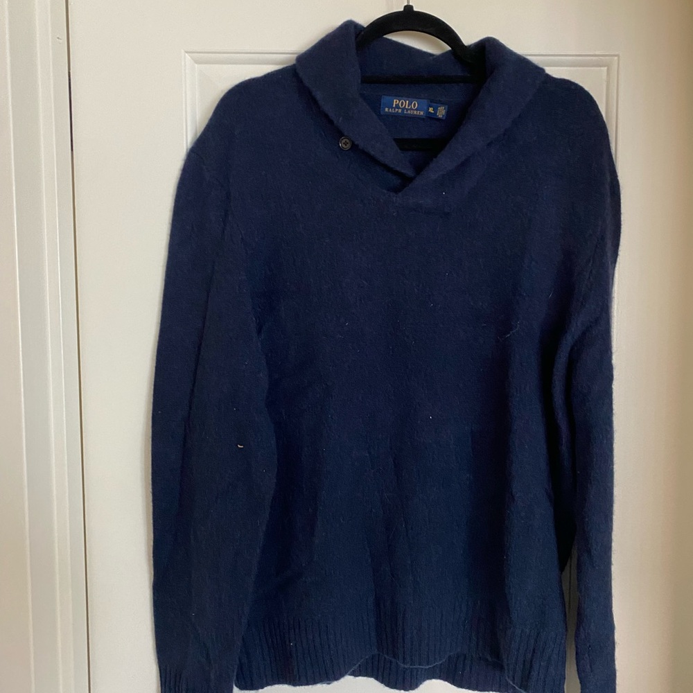 Blue polo Ralph Lauren Italian yarn cardigan